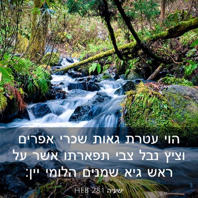 Picture 03 - ישעיה 28:1 HEB - הוי עטרת גאות שכרי אפרים - Bible Verse Picture