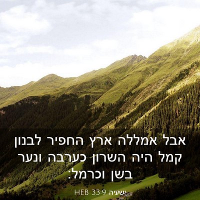 Picture 03 - ישעיה 33:9 HEB - אבל אמללה ארץ החפיר לבנון - Bible Verse Picture
