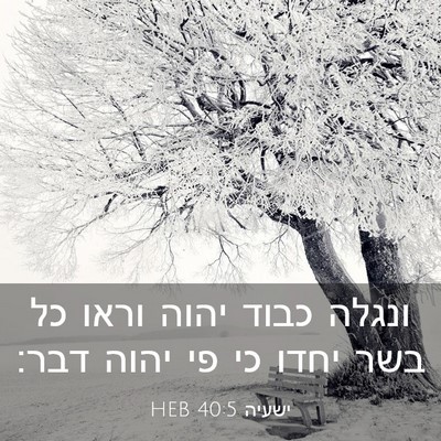 Picture 03 - ישעיה 40:5 HEB - ונגלה כבוד יהוה וראו כל בשר - Bible Verse Picture