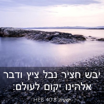 Picture 03 - ישעיה 40:8 HEB - יבש חציר נבל ציץ ודבר - Bible Verse Picture