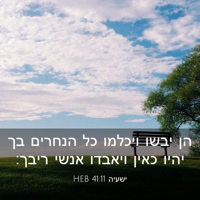 Picture 03 - ישעיה 41:11 HEB - הן יבשו ויכלמו כל הנחרים בך - Bible Verse Picture