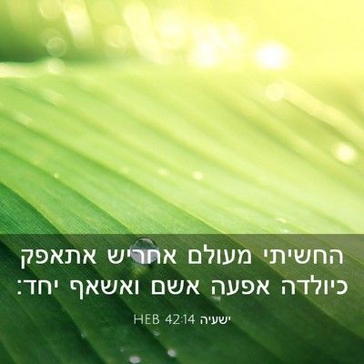 Picture 03 - ישעיה 42:14 HEB - החשיתי מעולם אחריש אתאפק - Bible Verse Picture