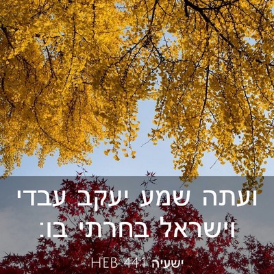 Picture 03 - ישעיה 44:1 HEB - ועתה שמע יעקב עבדי וישראל - Bible Verse Picture