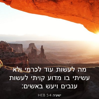 Picture 03 - ישעיה 5:4 HEB - מה לעשות עוד לכרמי ולא - Bible Verse Picture