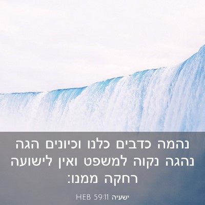 Picture 03 - ישעיה 59:11 HEB - נהמה כדבים כלנו וכיונים - Bible Verse Picture