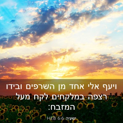 Picture 03 - ישעיה 6:6 HEB - ויעף אלי אחד מן השרפים - Bible Verse Picture