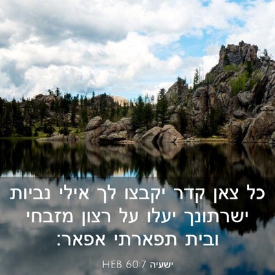 Picture 03 - ישעיה 60:7 HEB - כל צאן קדר יקבצו לך אילי - Bible Verse Picture