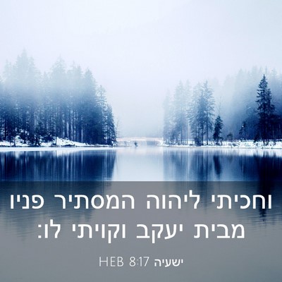 Picture 03 - ישעיה 8:17 HEB - וחכיתי ליהוה המסתיר פניו - Bible Verse Picture