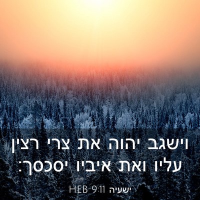 Picture 03 - ישעיה 9:11 HEB - וישגב יהוה את צרי רצין עליו - Bible Verse Picture