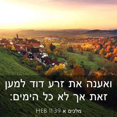 Picture 03 - מלכים א 11:39 HEB - ואענה את זרע דוד למען זאת - Bible Verse Picture
