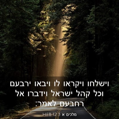 Picture 03 - מלכים א 12:3 HEB - וישלחו ויקראו לו ויבאו - Bible Verse Picture
