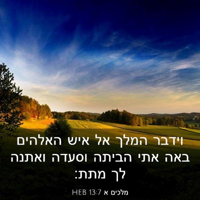 Picture 03 - מלכים א 13:7 HEB - וידבר המלך אל איש האלהים - Bible Verse Picture
