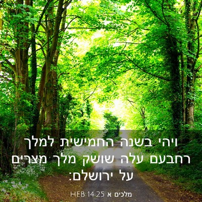 Picture 03 - מלכים א 14:25 HEB - ויהי בשנה החמישית למלך - Bible Verse Picture