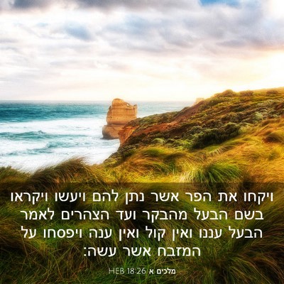 Picture 03 - מלכים א 18:26 HEB - ויקחו את הפר אשר נתן להם - Bible Verse Picture
