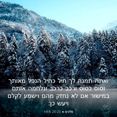 Picture 03 - מלכים א 20:25 HEB - ואתה תמנה לך חיל כחיל הנפל - Bible Verse Picture