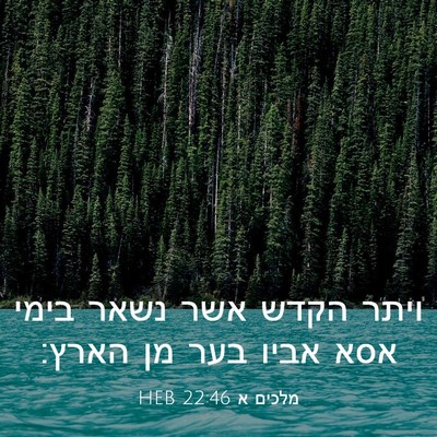 Picture 03 - מלכים א 22:46 HEB - ויתר הקדש אשר נשאר בימי אסא - Bible Verse Picture