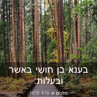 Picture 03 - מלכים א 4:16 HEB - בענא בן חושי באשר - Bible Verse Picture