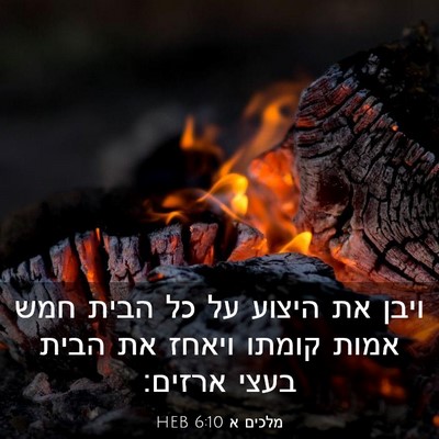 Picture 03 - מלכים א 6:10 HEB - ויבן את היצוע על כל הבית - Bible Verse Picture