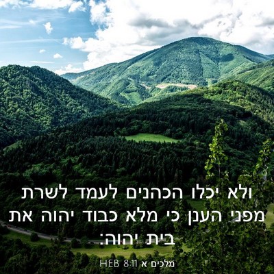 Picture 03 - מלכים א 8:11 HEB - ולא יכלו הכהנים לעמד לשרת - Bible Verse Picture