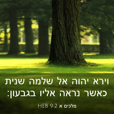 Picture 03 - מלכים א 9:2 HEB - וירא יהוה אל שלמה שנית כאשר - Bible Verse Picture