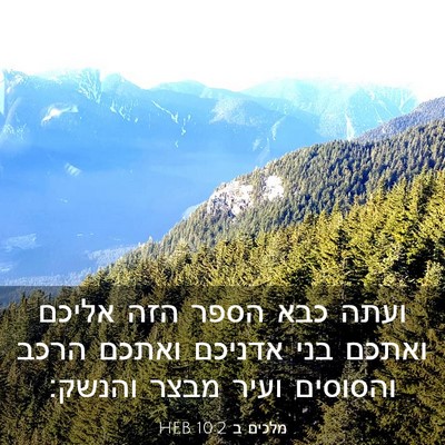 Picture 03 - מלכים ב 10:2 HEB - ועתה כבא הספר הזה אליכם - Bible Verse Picture