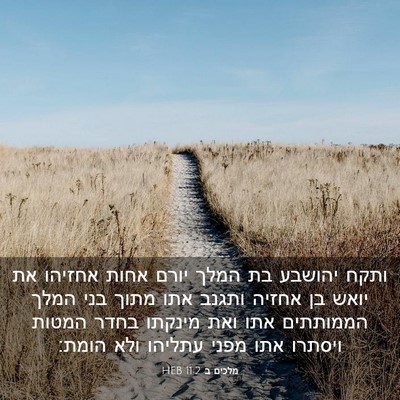 Picture 03 - מלכים ב 11:2 HEB - ותקח יהושבע בת המלך יורם - Bible Verse Picture