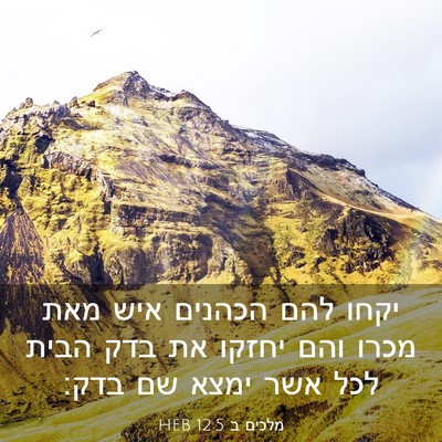 Picture 03 - מלכים ב 12:5 HEB - יקחו להם הכהנים איש מאת - Bible Verse Picture
