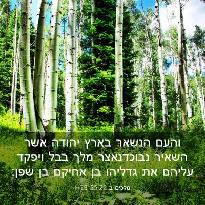 Picture 03 - מלכים ב 25:22 HEB - והעם הנשאר בארץ יהודה אשר - Bible Verse Picture
