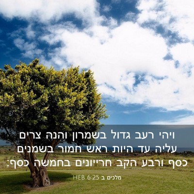 Picture 03 - מלכים ב 6:25 HEB - ויהי רעב גדול בשמרון והנה - Bible Verse Picture