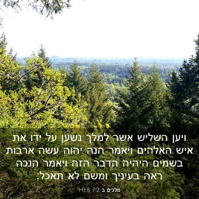 Picture 03 - מלכים ב 7:2 HEB - ויען השליש אשר למלך נשען על - Bible Verse Picture