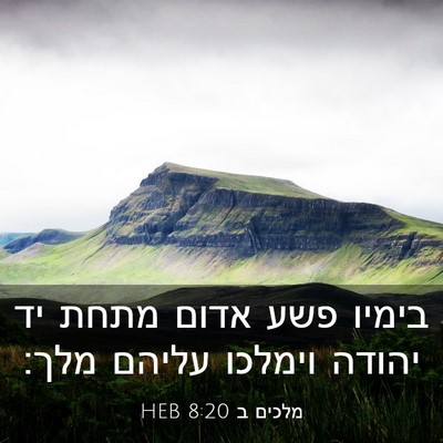 Picture 03 - מלכים ב 8:20 HEB - בימיו פשע אדום מתחת יד - Bible Verse Picture