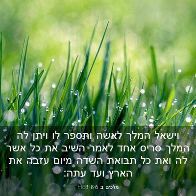 Picture 03 - מלכים ב 8:6 HEB - וישאל המלך לאשה ותספר לו - Bible Verse Picture