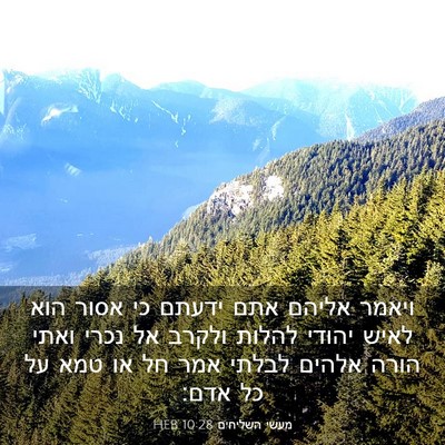 Picture 03 - מעשי השליחים 10:28 HEB - ויאמר אליהם אתם ידעתם כי - Bible Verse Picture