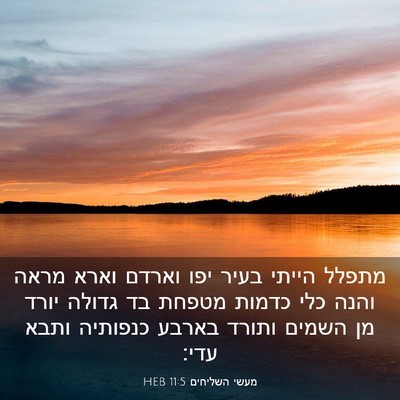 Picture 03 - מעשי השליחים 11:5 HEB - מתפלל הייתי בעיר יפו וארדם - Bible Verse Picture
