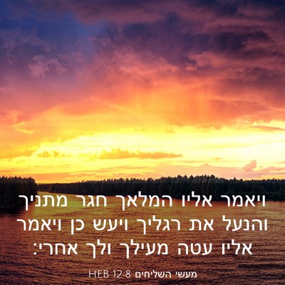 Picture 03 - מעשי השליחים 12:8 HEB - ויאמר אליו המלאך חגר מתניך - Bible Verse Picture