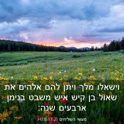 Picture 03 - מעשי השליחים 13:21 HEB - וישאלו מלך ויתן להם אלהים - Bible Verse Picture