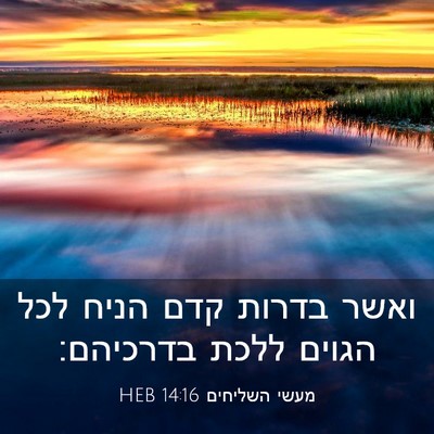 Picture 03 - מעשי השליחים 14:16 HEB - ואשר בדרות קדם הניח לכל - Bible Verse Picture