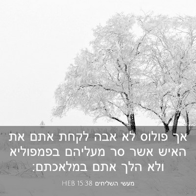 Picture 03 - מעשי השליחים 15:38 HEB - אך פולוס לא אבה לקחת אתם את - Bible Verse Picture