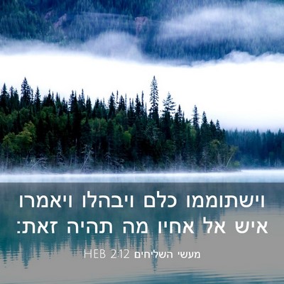 Picture 03 - מעשי השליחים 2:12 HEB - וישתוממו כלם ויבהלו ויאמרו - Bible Verse Picture