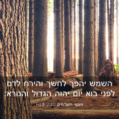 Picture 03 - מעשי השליחים 2:20 HEB - השמש יהפך לחשך והירח לדם - Bible Verse Picture