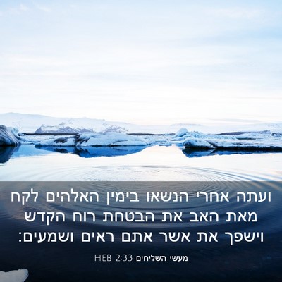 Picture 03 - מעשי השליחים 2:33 HEB - ועתה אחרי הנשאו בימין - Bible Verse Picture