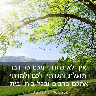 Picture 03 - מעשי השליחים 20:20 HEB - איך לא כחדתי מכם כל דבר - Bible Verse Picture