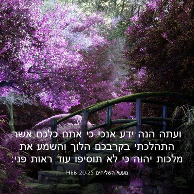 Picture 03 - מעשי השליחים 20:25 HEB - ועתה הנה ידע אנכי כי אתם - Bible Verse Picture