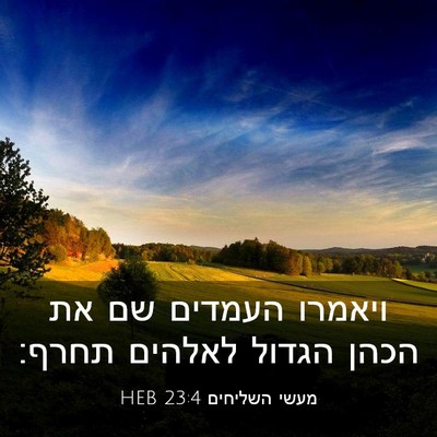 Picture 03 - מעשי השליחים 23:4 HEB - ויאמרו העמדים שם את הכהן - Bible Verse Picture