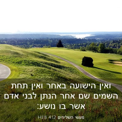 Picture 03 - מעשי השליחים 4:12 HEB - ואין הישועה באחר ואין תחת - Bible Verse Picture