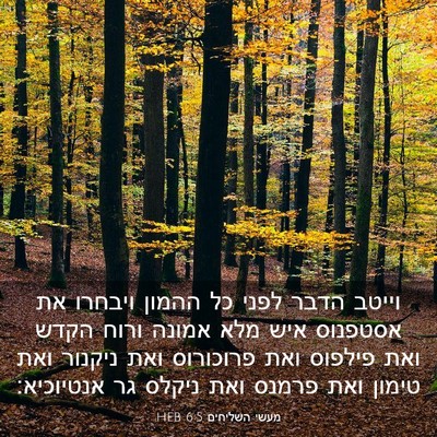 Picture 03 - מעשי השליחים 6:5 HEB - וייטב הדבר לפני כל ההמון - Bible Verse Picture