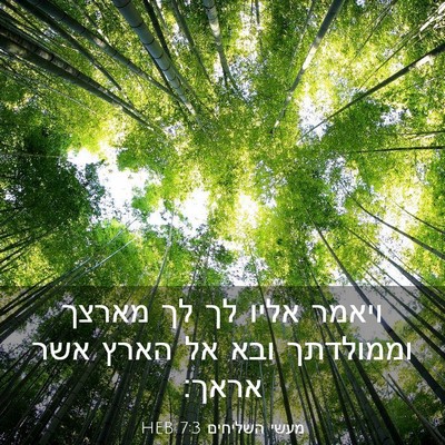Picture 03 - מעשי השליחים 7:3 HEB - ויאמר אליו לך לך מארצך - Bible Verse Picture