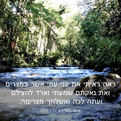 Picture 03 - מעשי השליחים 7:34 HEB - ראה ראיתי את עני עמי אשר - Bible Verse Picture