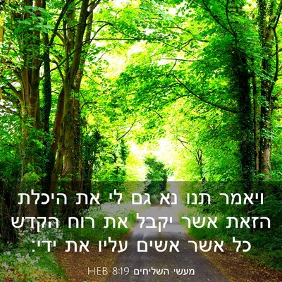 Picture 03 - מעשי השליחים 8:19 HEB - ויאמר תנו נא גם לי את היכלת - Bible Verse Picture