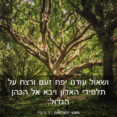 Picture 03 - מעשי השליחים 9:1 HEB - ושאול עודנו יפח זעם ורצח על - Bible Verse Picture